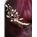 Абитуриентска украса за коса-гребен с кристали Сваровски в цвят шампанско модел Champagne and Sparks by Rosie